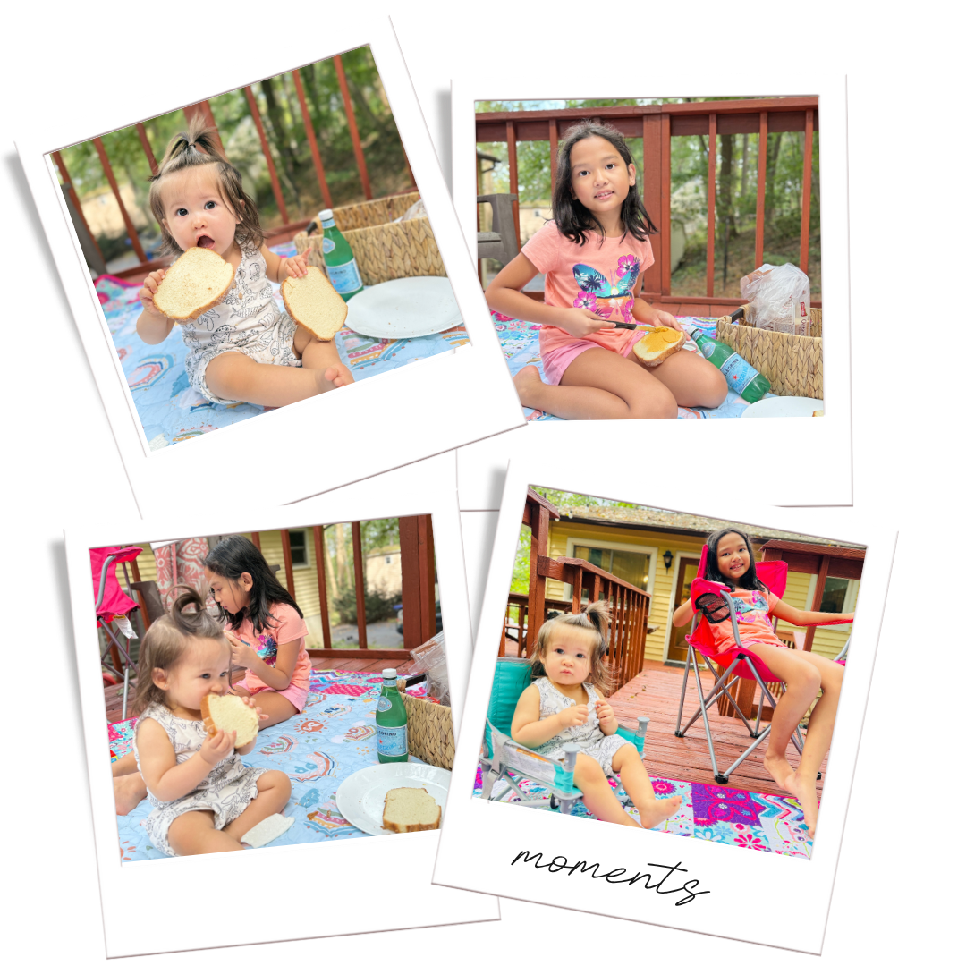 moments during picnic taken by polaroid